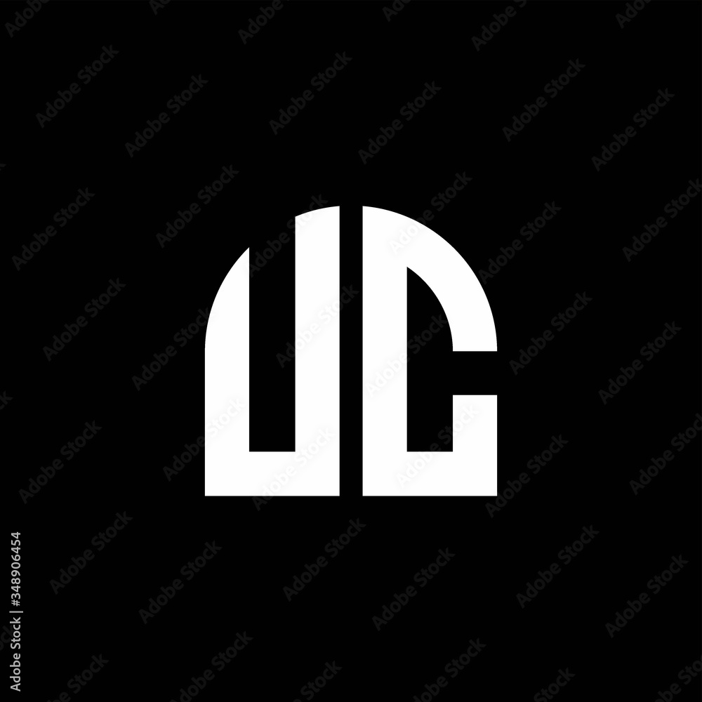 UC monogram logo with curve shape design template Stock Vector | Adobe ...