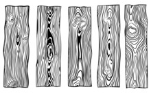 Set Of Wood Planks. Сollection Of Wooden Bars For The Manufacture Of Carpentry. Industrial Wood. Vector Illustration On A White Background.