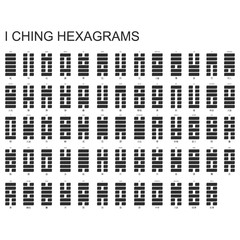 Wall Mural - vector symbols with i ching hexagrams