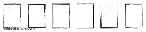 Cuadros en Lienzo Grunge frame collection. Grounge border set. Vector illustration