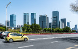 Fototapeta Miasta - Skyscrapers and road ground in Shenzhen