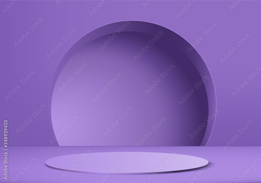 Minimal purple Podium and scene with 3d render vector in abstract ...