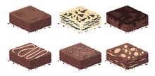 Collection Of Brownies In Different Flavor