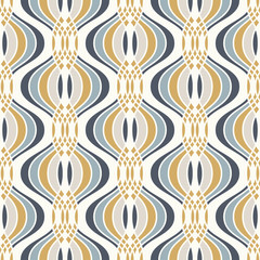 Ogee seamless vector curved pattern, abstract geometric background