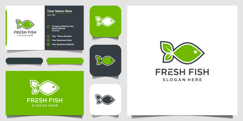 creative Fresh Fish logo design inspiration. logo dan business card