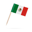 Miniature Flag Mexico. Isolated toothpick flag from Mexico on white background