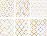 Oriental seamless vector patterns set. Arabic geometric ornament for background
