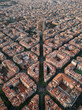 Barcelona street aerial view with beautiful patterns 