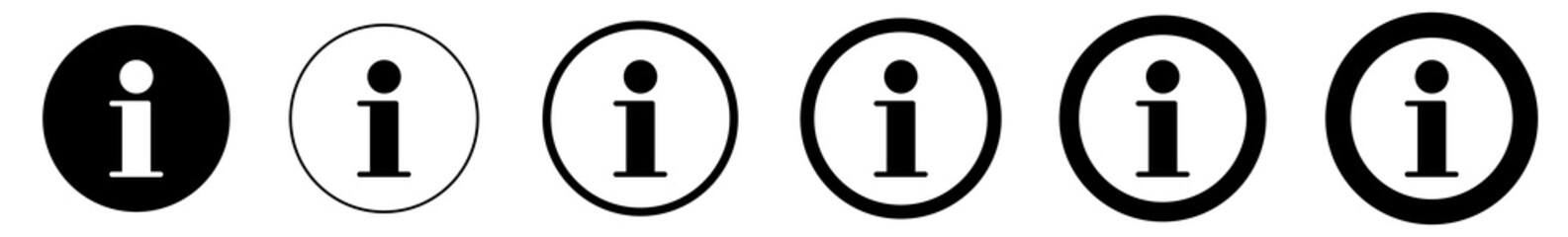 Wall Mural - info point icon black circle | information illustration | i point symbol | help logo | hint sign | i