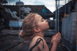 © splendens - child girl praying in temple concept for hope and faith