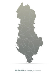  albania map. vector map of albania in europe country.