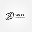 © AkhmadSafrul - 30 Years Anniversary Black Line Number Vector Design