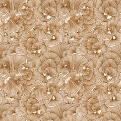 Mushroom pattern in brown color