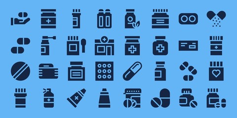 Wall Mural - Modern Simple Set of antibiotic Vector filled Icons