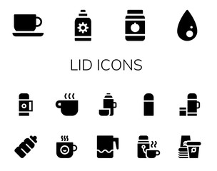 Wall Mural - Modern Simple Set of lid Vector filled Icons