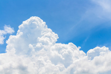 sun light on bright clouds in blue sky