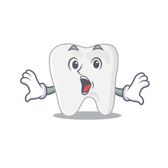 Canvas Print - Tooth mascot design concept having a surprised gesture