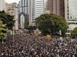 The protests in Hong Kong. People in the square in honor of freedom. Center of the country. For independence from China.