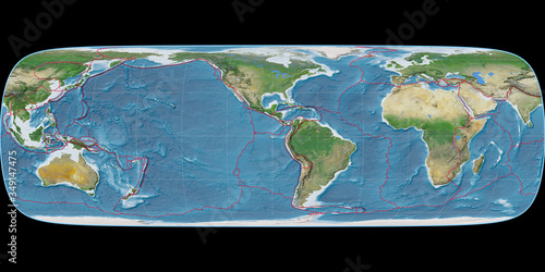 Tobler G1 (90W), satellite A, tectonic plates Tableau sur Toile