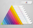 10 steps pyramid with free space for text on each level. infographics, presentations or advertising. EPS 10.	