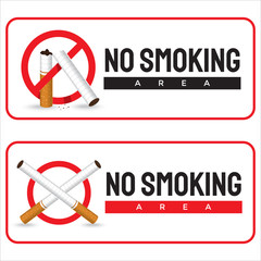 warning illustration prohibited from smoking because it endangers health. No Smoking area for sticker or banner