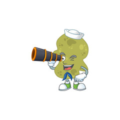 Poster - cartoon picture of verrucomicrobia in Sailor character using a binocular