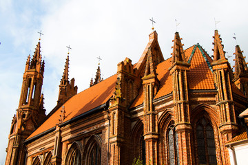 Church of St. Anne exterior in Vilnius,. Flamboyant Gothic style.