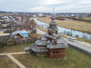 Wall Mural - Wooden Church in Suzdal. Golden ring, Russia