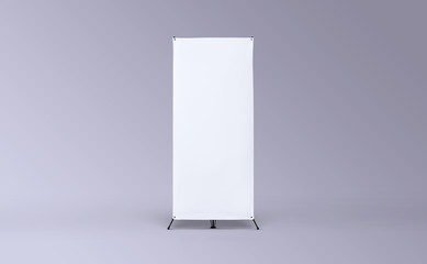 x-stand banner for training or promotional presentation. blank template, empty banner display for pr