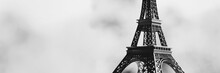 Eiffel Tower Close Up Panoramic Background.