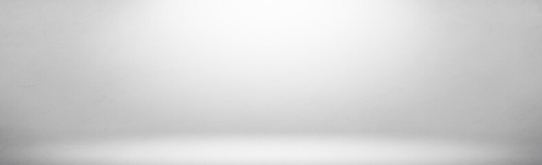 Wall Mural - white gray studio room gradients light background .Simple empty spaces wide wall banner for contemporary background graphic backdrop.
