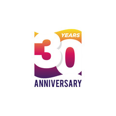 Wall Mural - 30 Years Anniversary Celebration Icon Vector Logo Design Template. Gradient Flag Style.