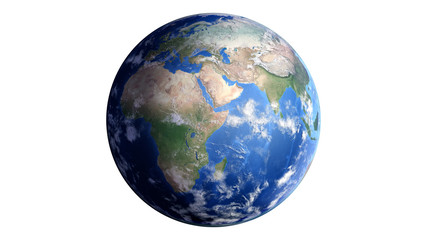 Wall Mural - the earth space planet 3d illustration white background. elements from nasa