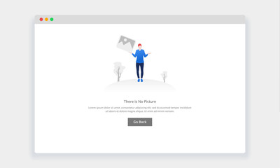 Modern flat design concept of there is no image for website and mobile website. empty states page template