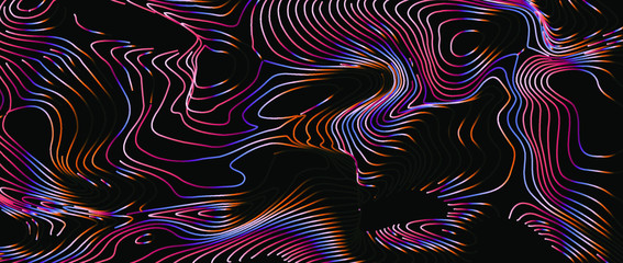 Aufkleber - Holographic surface with glitched wavy texture. Retrofuturistic illustration in 80s-90s synthwave and retrowave chrome coloring.