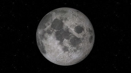 Wall Mural - 3d rendering of the moon against the background of space with the illumination of craters and lunar 
