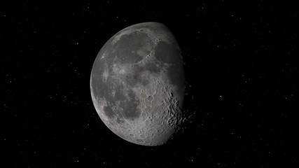 Wall Mural - 3d rendering of the moon against the background of space with the illumination of craters and lunar 