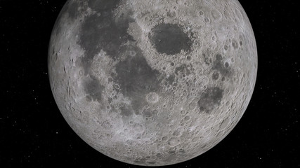 Wall Mural - 3d rendering of the moon against the background of space with the illumination of craters and lunar 