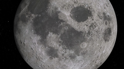 Wall Mural - 3d rendering of the moon against the background of space with the illumination of craters and lunar 