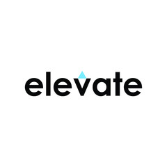 TYPOGRAPHY text logo ELEVATE modern. Isolated white  background