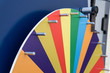 Colored wheel of fortune. Selective focus.