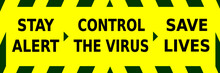 Green And Yellow Vector Graphic Showing The Stay Alert Message Towards The Corona Virus Outbreak.