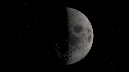 Wall Mural - lunar orbit. moon against the background of space with illuminated craters and lunar soil. elements 