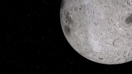 Wall Mural - lunar orbit. moon against the background of space with illuminated craters and lunar soil. elements 