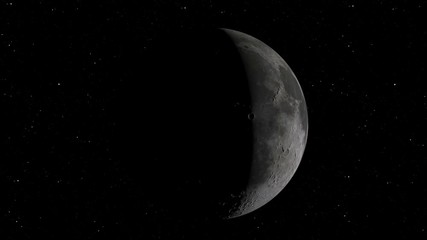 Wall Mural - lunar orbit. moon against the background of space with illuminated craters and lunar soil. elements 