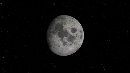 Wall Mural - lunar orbit. moon against the background of space with illuminated craters and lunar soil. elements 