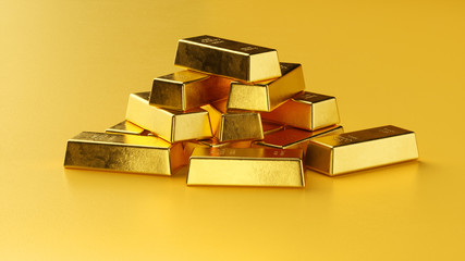 Gold bars and Financial concept,3d rendering,conceptual image.