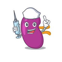 Canvas Print - Kidney humble nurse mascot design with a syringe