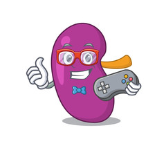 Canvas Print - Mascot design style of kidney gamer playing with controller