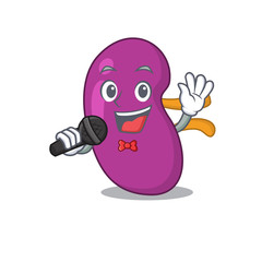 Sticker - cartoon character of kidney sing a song with a microphone